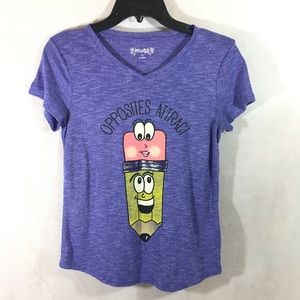 Mudd Girls Purple T-Shirt Opposites Attract Sz 16